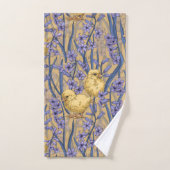 Kippen en hyacinten op geel bad handdoek (Handdoek)