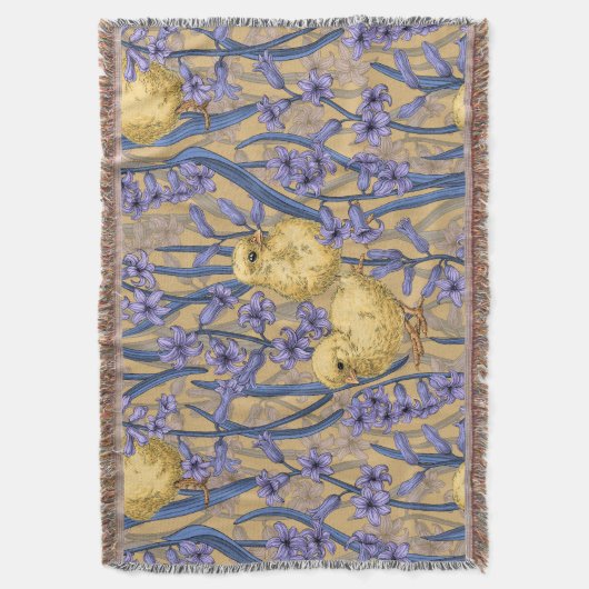 Kippen en hyacinten op geel deken (Voorkant Verticaal)