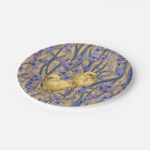 Kippen en hyacinten op geel papieren bordje (Gekanteld)