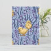 Kippen en hyacinten op hemelsblauw (Staand voorkant)