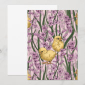 Kippen en hyacinten op roze (Voorkant / Achterkant)