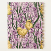 Kippen en hyacinten op roze planner (Achterkant)