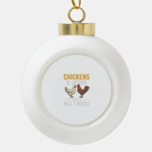 Kippen En Jezus Vintage Farm Geloof Shirt_1 Keramische Bal Ornament