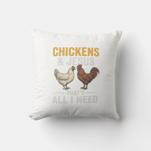 Kippen En Jezus Vintage Farm Geloof Shirt_1 Kussen