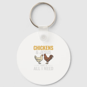 Kippen En Jezus Vintage Farm Geloof T-shirt_1 Sleutelhanger
