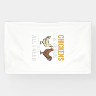 Kippen En Jezus Vintage Farm Geloof T-shirt_1 Spandoek