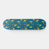 Kippen en kettingzagen Blauw Skateboard (Horizontaal)