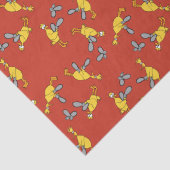 Kippen en kettingzagen Rood papier (Detail)