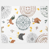 Kippen en kippen Boho Pattern Fleece Deken (Voorkant (Horizontaal))