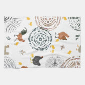 Kippen en kippen Boho Pattern Theedoek (Horizontaal)