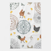 Kippen en kippen Boho Pattern Theedoek (Verticaal)