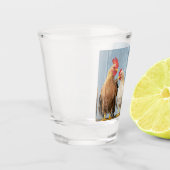 kippen en kippen shot glas (Links)
