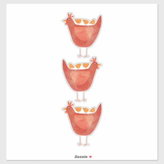 kippen en kippen sticker (Vel)