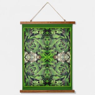 Kippen en kuikens tuin succulent close up Abstract Hangend Wandkleed