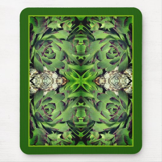 Kippen en kuikens tuin succulent close up Abstract Muismat (Voorkant)