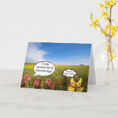 Kippen en paaseieren kaart (Gele Bloem)