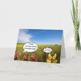 Kippen en paaseieren kaart