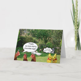 Kippen en paaseieren kaart