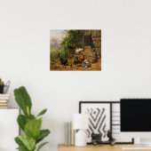  kippen en rooster Landwandbekleding Poster (Thuiskantoor)