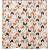 Kippen en roosters douchegordijn (Voorkant)