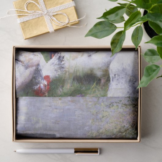  kippen en roosters plakpapier tissuepapier (Geschenk)