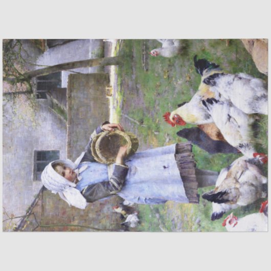  kippen en roosters plakpapier tissuepapier (Voorkant)