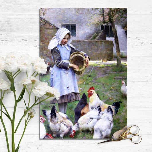  kippen en roosters plakpapier tissuepapier