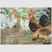 kippen en roosters plakpapier tissuepapier (Voorkant)