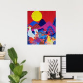 Kippen en roosters poster (Thuiskantoor)