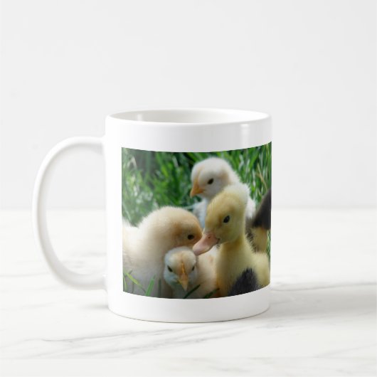 Kippen en schokken koffiemok (Links)