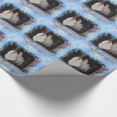 Kippen en sneeuwvlokken cadeaupapier (Hoek)