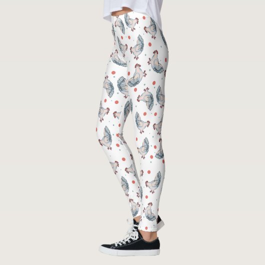 Kippen En Stippen Overal Print Leggings (Links)