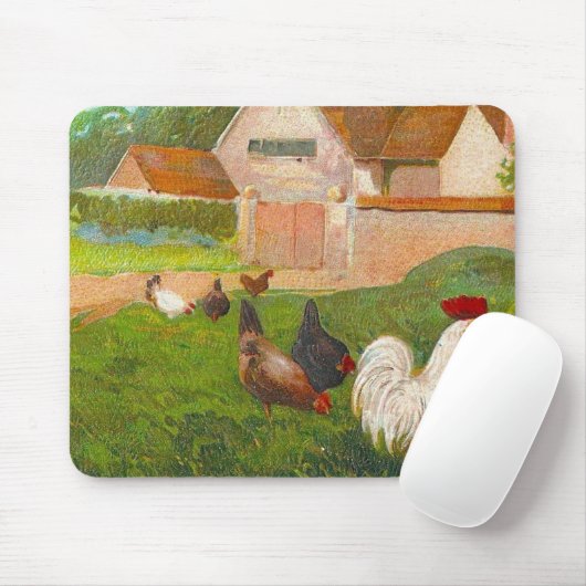  kippen en thuisdieren muismat (Met muis)