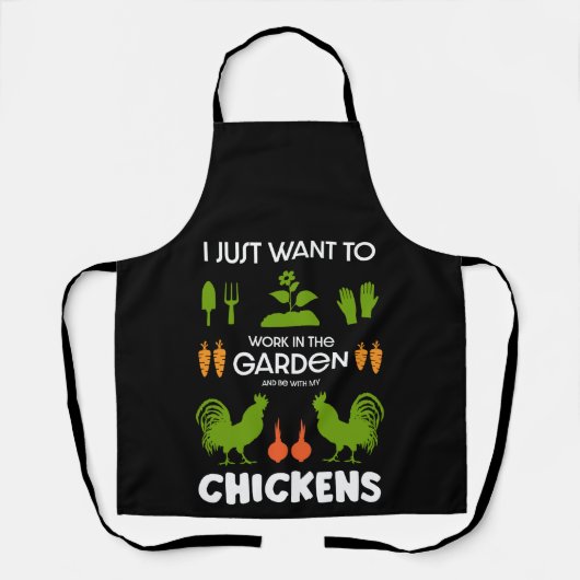 Kippen en tuinieren schort (Voorkant)