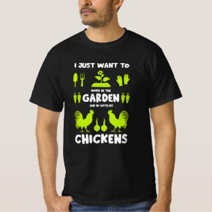 Kippen en tuinieren t-shirt