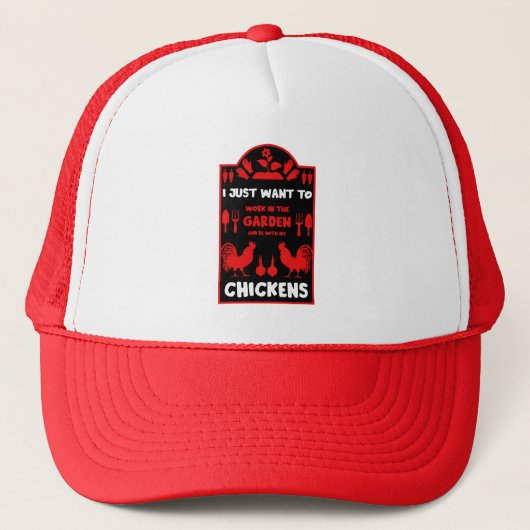 Kippen en tuinieren trucker pet (Voorkant)