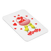 Kippen en Valentijn Hartmand Magneet (Rechterzijde)