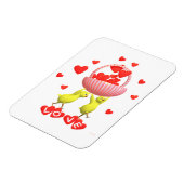 Kippen en Valentijn Hartmand Magneet (Linkerzijde)