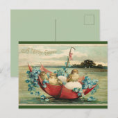  kippen en Violet in een vleespaasprogramma Briefkaart (Voorkant / Achterkant)