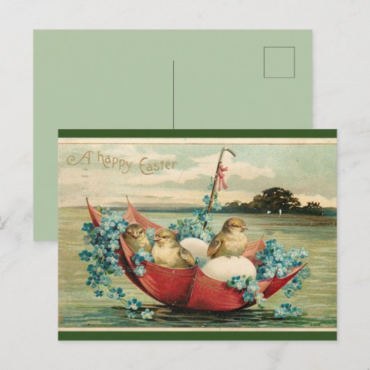  kippen en Violet in een vleespaasprogramma Briefkaart (Voorkant / Achterkant)