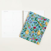 Kippen en wilde bloemen op baby blueHand-getrokken Planner (Display)