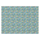 Kippen en wilde bloemen op baby blueHand-getrokken Tafelkleed (Voorkant (Horizontaal))