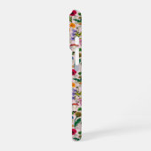 Kippen en wilde bloemen op katoenen snoep roze iPhone hoesje (Linkerkant)