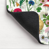 Kippen en wilde bloemen op wit muismat (Hoek)