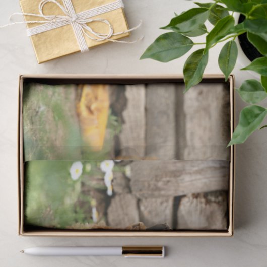 Kippen en Witte Bloemen Tissuepapier (Geschenk)