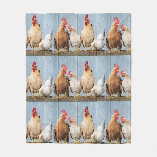 Kippen Galore Fleece Deken (Voorkant)