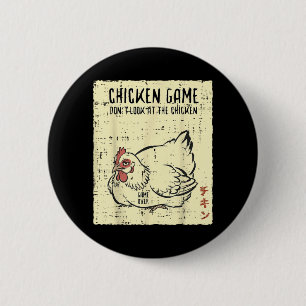 Kippen Game Niet Kijken Game Over Grappige Zin Man Ronde Button 5,7 Cm