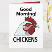 Kippen Goedemorgen grappige kip Kaart (Gele Bloem)