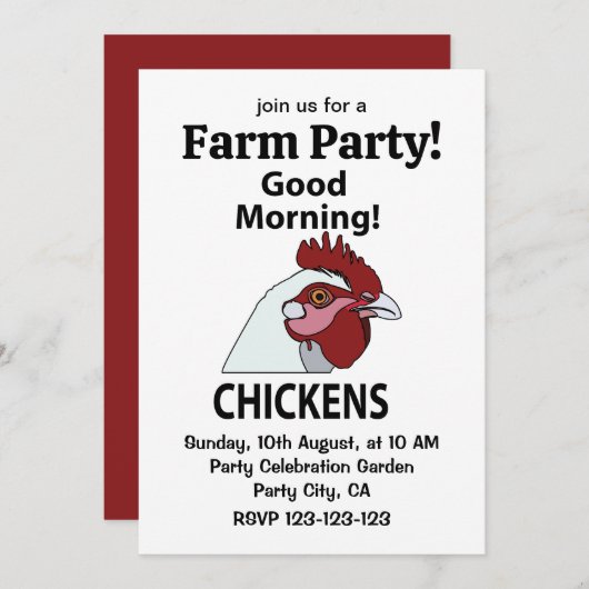 Kippen Goedemorgen grappige kip Kaart (Voorkant / Achterkant)