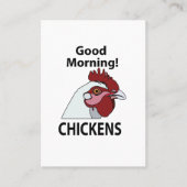 Kippen Goedemorgen grappige kip Visitekaartje (Voorkant)